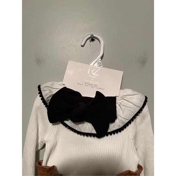 Rachel Zoe RZ Baby Bodysuit Short Tight Headband Set 4-Piece Size 6-9 Months NWT - Picture 7 of 11